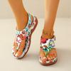 2024 Women Sandals New Printed Platform Thong Sandals for Summer Leisure Lightweight Wedges Shoes Women Heels Sandalias Mujer