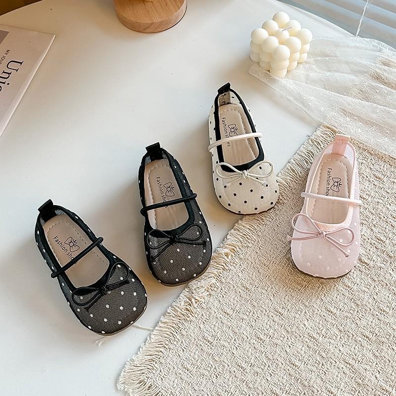 Girls' Breathable Leather Shoes, Mesh Princess Shoes, Polka Dot Loafers2026New Spring and Summer Children's Performance Shoes