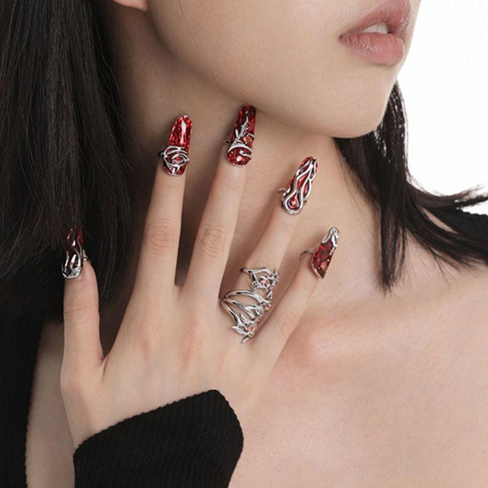 Корейский стиль ювелирных изделий Finger Cot цинковый сплав цинковый сплав кольцо фея кольцо для ногтей женские ювелирные изделия аксессуары кольцо для дизайна ногтей