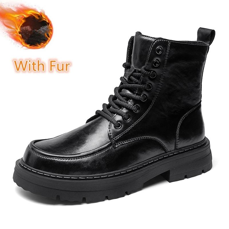 Мужские туфли для ходьбы из натуральной кожи, универсальные, новинка, мужская повседневная обувь ручной работы, мотоциклетные ботинки, мужские зимние плюшевые сапоги для снега