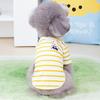 Жилет для собак с круглым вырезом, мягкий, удобный, с рисунком медведя из мультфильма, для домашних животных, кошек и собак, полосатая блузка на каждый день