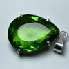 Зеленый Перидот 78 Карат Натуральный СЕРТИФИЦИРОВАННЫЙ Подвеска из Стерлингового Серебра 925 пробы Грушевидной Огранки VA-775