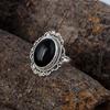 Кольцо с овальным драгоценным камнем из черного оникса, кольцо из стерлингового серебра 925 пробы, богемное кольцо, кольцо для вечеринки, ювелирные изделия ручной работы, распродажа на День святого Валентина