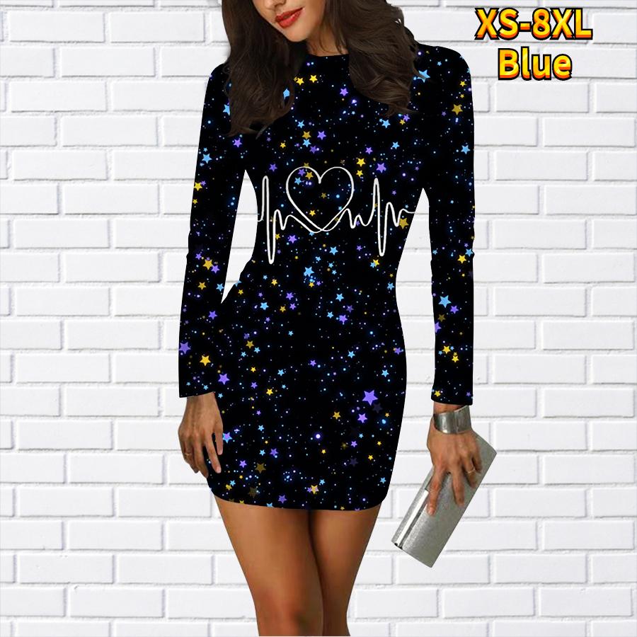 Облегающее платье с длинным рукавом и 3D принтом Love, женские мини-платья, осенние облегающие эластичные вечерние платья