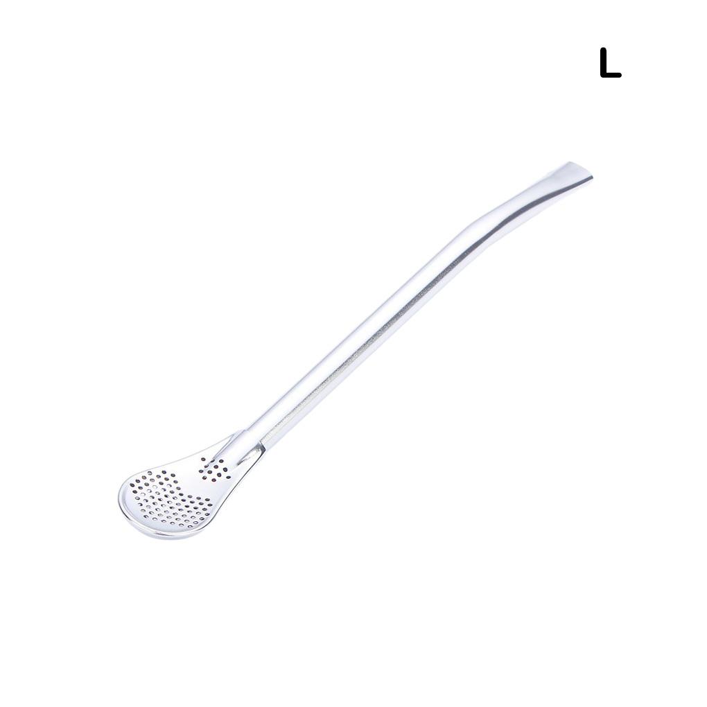 Ложка-соломинка из нержавеющей стали, длинная бомбилья, щетка для очистки фильтра для чая, инструменты для размешивания двойного назначения, инструменты для домашнего бара