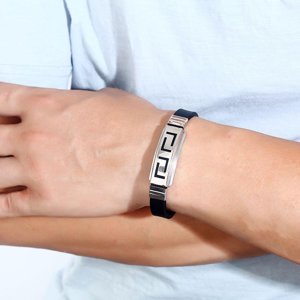 Personality Fashion Design Silicone Bracelet Korean Hand Rope Men Wristband Jewelry Accessories