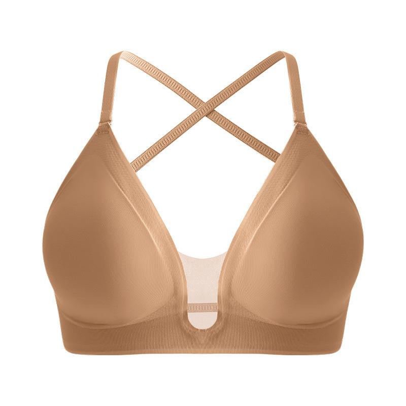 Европейский размер Женское многофункциональное сетчатое нижнее белье U-образной формы Женский бюстгальтер-топ с перекрестной спинкой