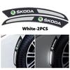 Cycr3 Для Skoda Углеродное волокно Наклейка на колесо автомобиля, накладка на крыло, светоотражающие полосы, предупреждающая полоса-защита Octavia Superb RAPID FABIA