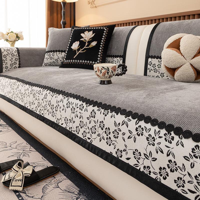Medieval French Sofa Cushion  New Chenille Light Luxury High Sense Four Seasons Universal Non-Slip Cover Cover Towel