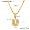 Fashionable New Zircon Letter Pendant Necklace 26 A-Z Initials for Names Color-Retaining, In-Stock