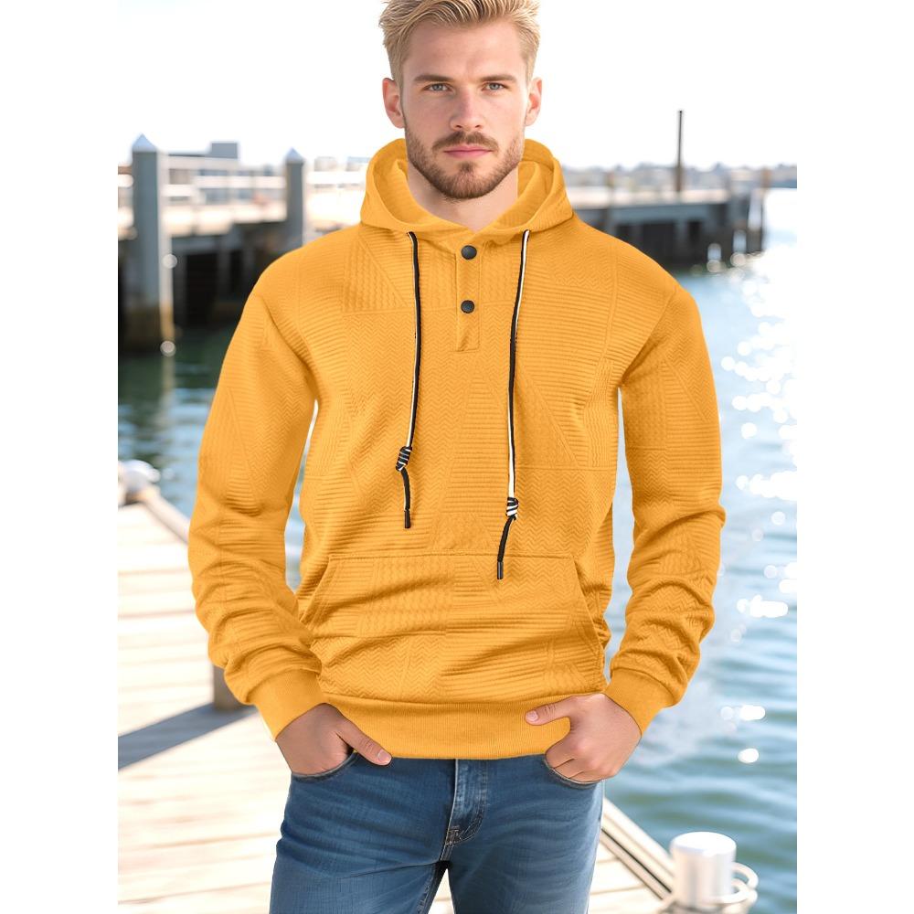 Spring and Autumn New Pullover Solid Color Casual Sports Loose Trendy Long Sleeve Hoodie Men