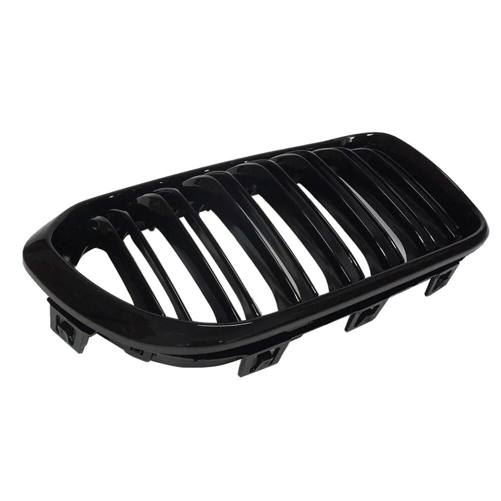 2PCS Car Front Bumper Kidney Grills For BMW F20 F21 LCI 120i 1Series 2015-2017 Double Slat Line Replacement Grill Racing Grille