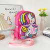 Canvas Kids School Backpack With Car And Unicorn Prints For Boys And Girls