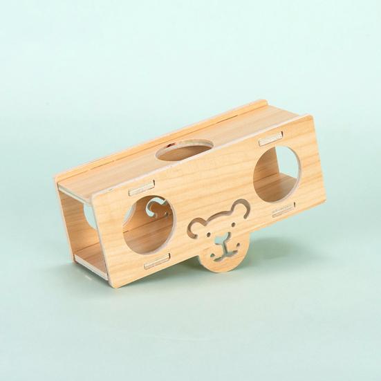 Вилла для хомяков, двухслойная безвредная игрушка для домашних животных, карликовые хомяки из цельного дерева, альпинистская игровая хижина, жевательная игрушка для дома