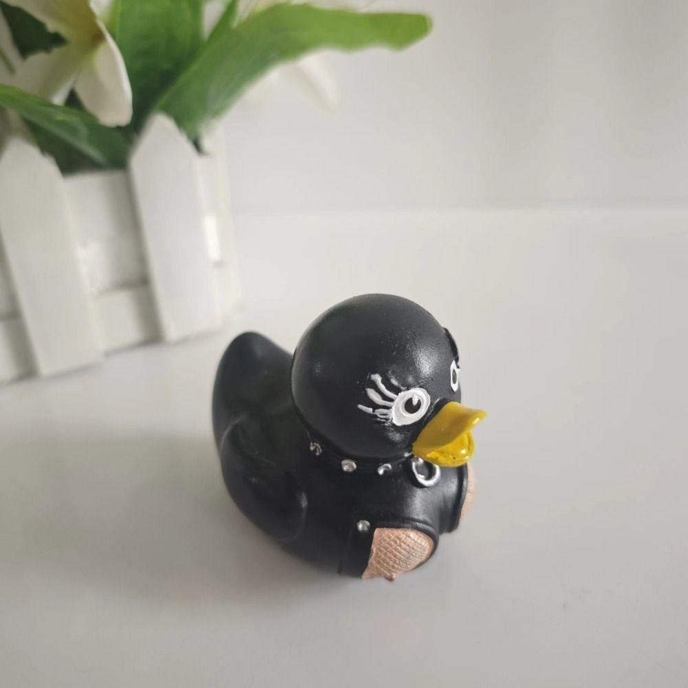Duck Ornament Death Rock Duck Statue Mysterious Goth Duck Statue Cute Duck Figurines  Home Decor
