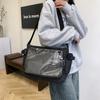 Japanese College Style Large Clear Jelly Bag With Zipper For Casual Travel