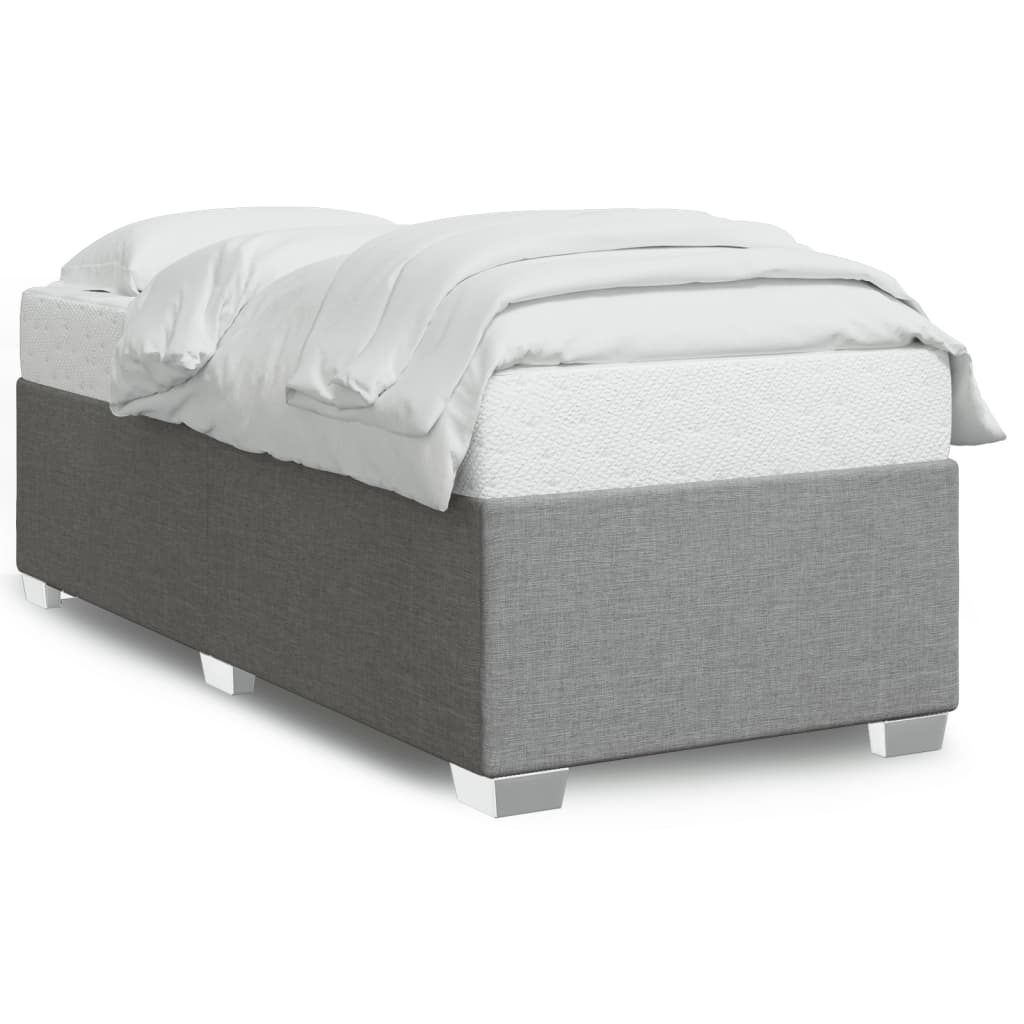 Bed Frame without Mattress Light Grey 80 x 200 cm Fabric