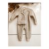 Buttoned Beige Thessaloniki Knitted Knitted Baby Jumpsuit With Hat
