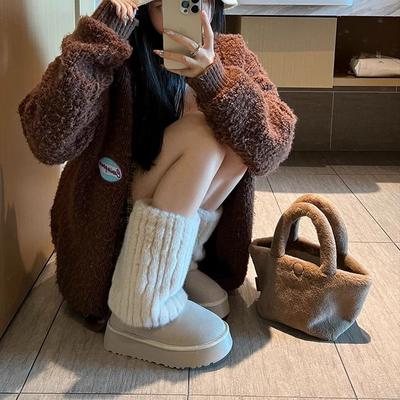 Исландия зимние женские 2025 новые интернет-знаменитость супер огонь платформа хлопковые туфли теплые плюшевые сапоги-трубы