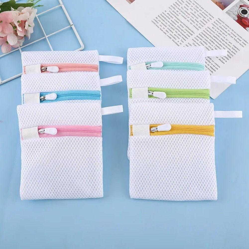 1Pc Bath Foaming Soap Foaming Net Square Soap Bag Portable Mesh Laundry Bag Bathroom