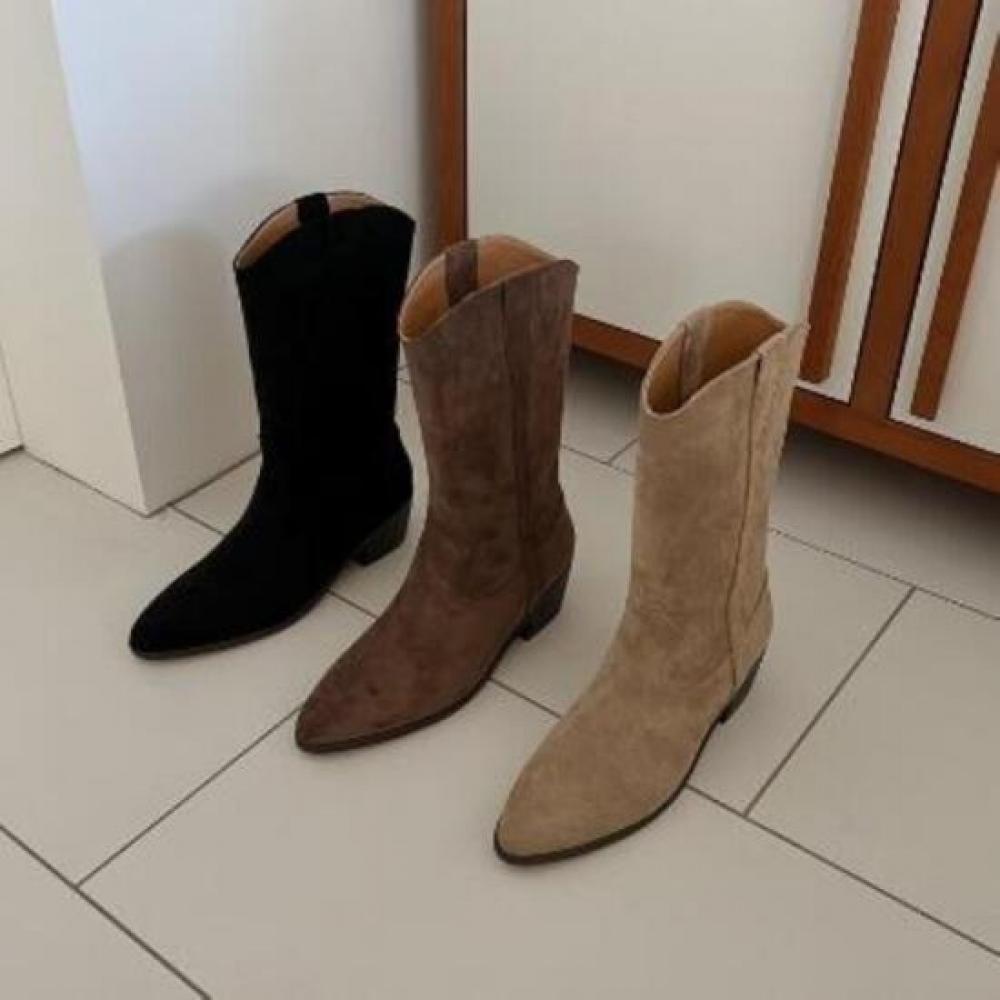 New Arrivals Open Run Drangel Mid High Casual Shoes Women Suede Boots Western