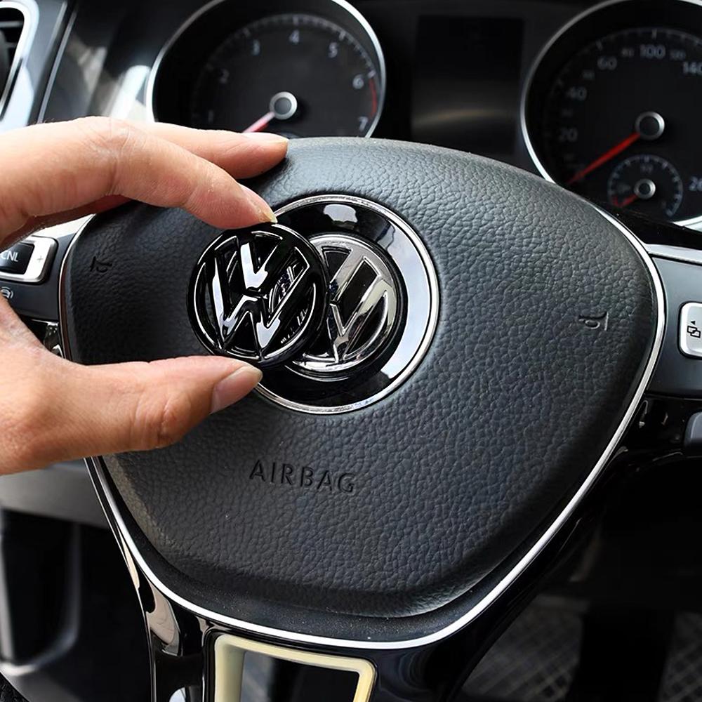 For Volkswagen For Volkswagen VW GTI Passat B6 Golf 4 Polo Jetta Beetle Tiguan CC Car Steering Wheel Sticker ABS Auto Emblem Badge Decoration