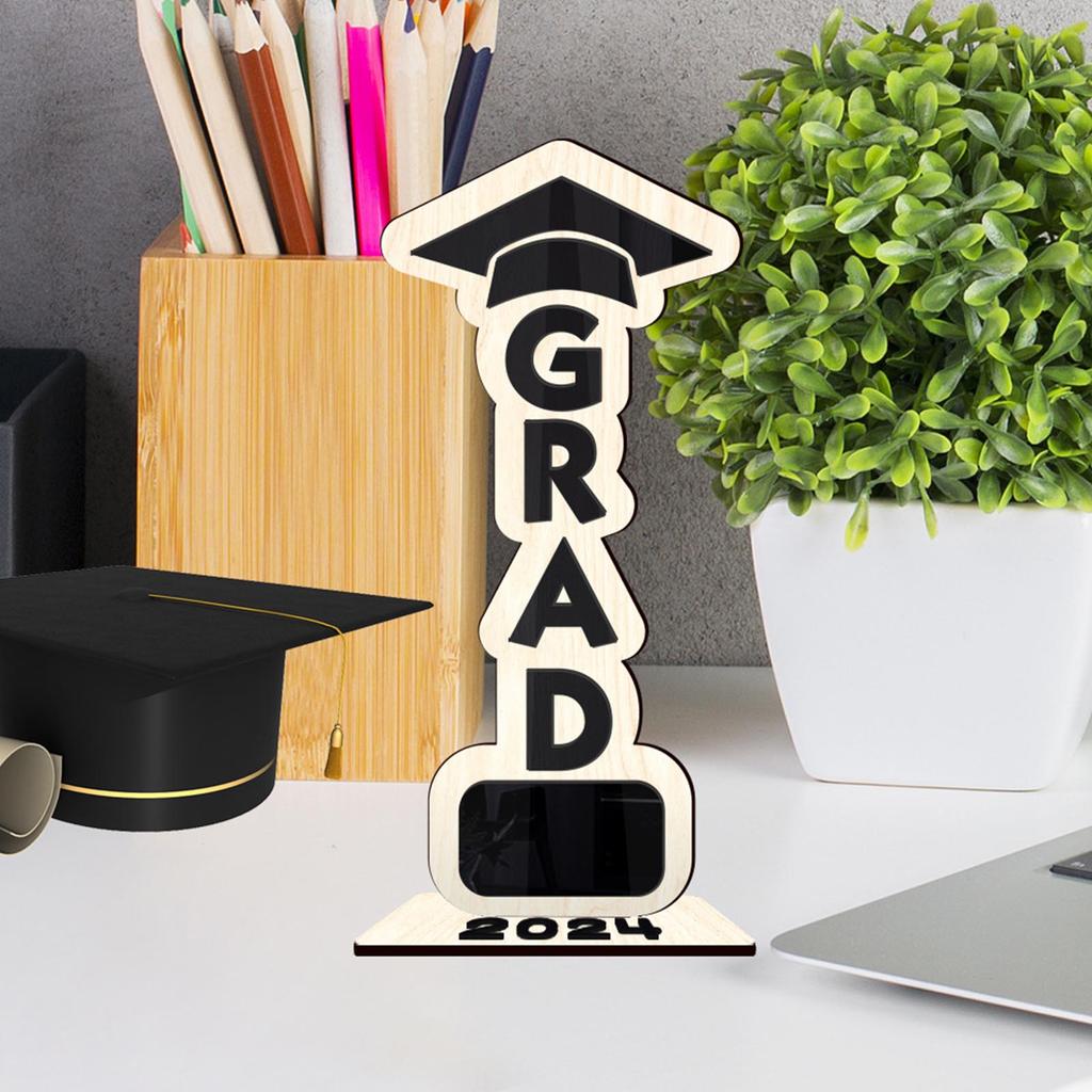 Graduation Wooden Ornament Versatile Desktop Graduation Decoration for Porch Balcony Living Room