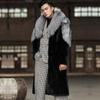 Men's Fur Jacket Mink Coat Whole Mink Velvet Trench Coat Fox Fur Integrated Top Long