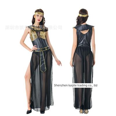 M-XL Костюм Греческой Богини Клеопатры на Хэллоуин Европейский и Американский Женский Костюм для Сценических Выступлений из ПУ Кожи
