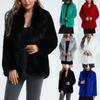 Women's Autumn And Winter Plush Long Sleeve Warm Cardigan Coat
