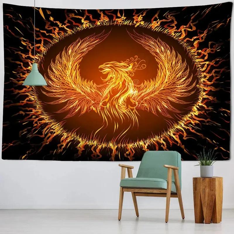 Декоративный гобелен Flame Bird для офиса, гостиной, домашнего настенного гобелена