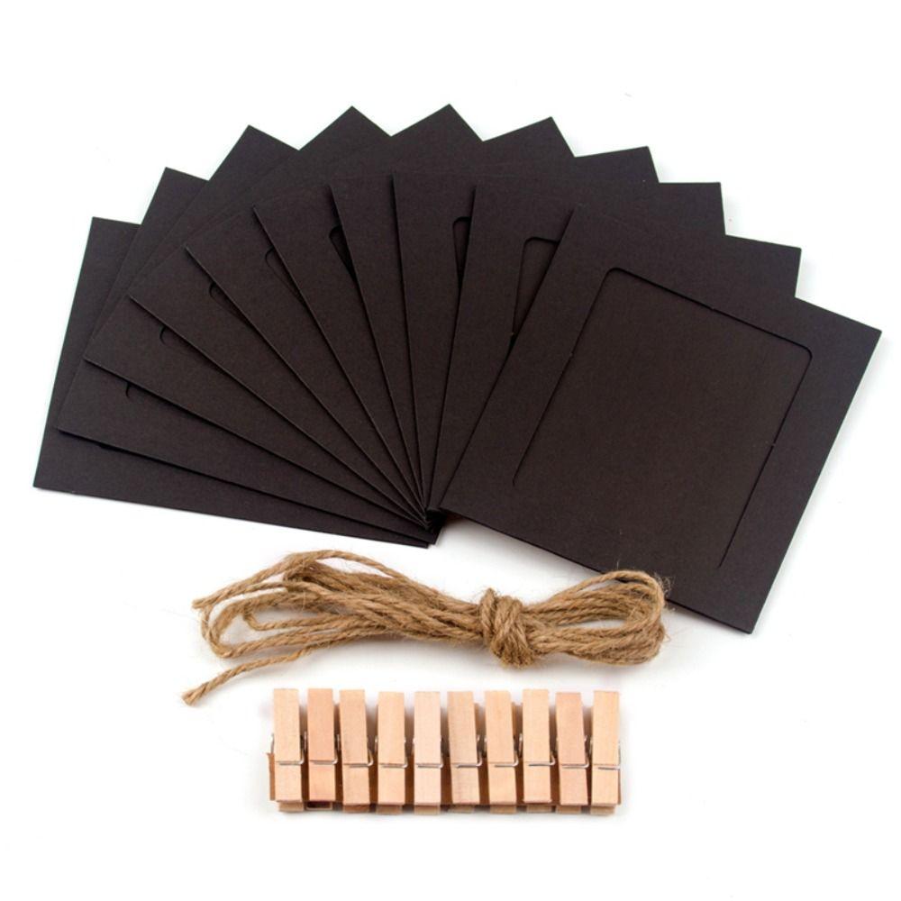 Рамка из комбинированной бумаги «сделай сам» из крафт-бумаги с зажимами, фоторамки из бумаги, украшение для дома, фотоальбом