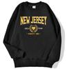 New Jersey Team Varsity 1982 Printed Man Толстовки Осенние Теплые Повседневные Толстовки Harajuku Свободный Пуловер Модная Флисовая Одежда