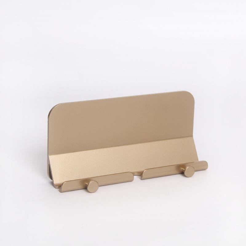 Wall Mount Mobile Phone Bracket Holder Punch-Free Self Adhesive Wall Storage Shelf Toilet Kitchen Pasted Wall Phone Tablet Stand