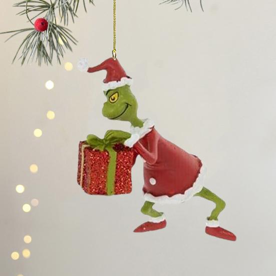 6 шт. акриловый подвесной кулон с четким принтом, очаровательный мультяшный дизайн, создающий атмосферу, елочные украшения, орнамент