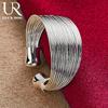 925 Sterling Silver Open Multi Line Ring Fashion Wedding Jewelry