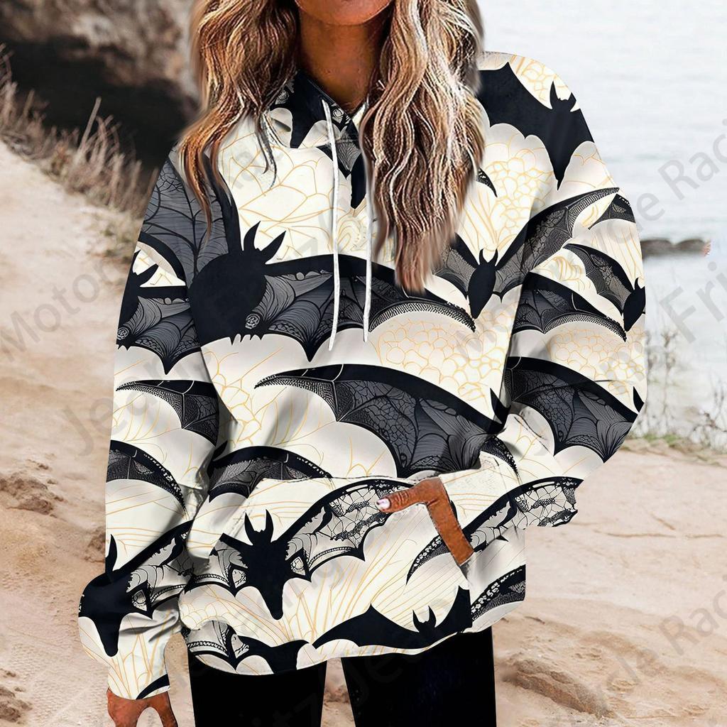 Хэллоуин 3D Печать Толстовка Женская Мода Большие Толстовки Женские Толстовки Пальто Девушка С Капюшоном Толстовка Зимний Спортивный Костюм Уличный Свободный