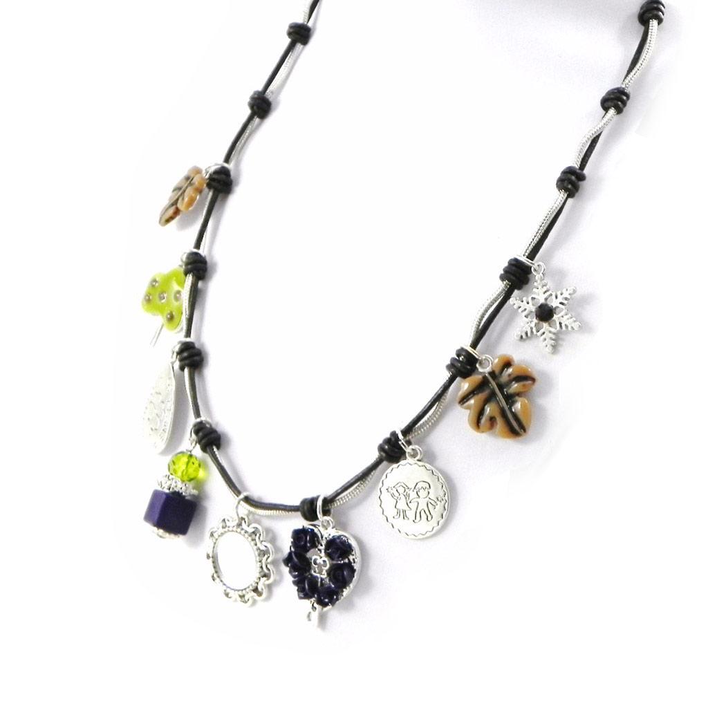 Les Trésors De Lily [H9868] - Дизайнерское колье «Мать-природа» фиолетово-зеленый