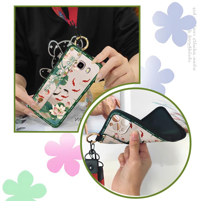 For Mom Kickstand Phone Case For Samsung Galaxy J510/J5 2016/J5108 Waterproof Dirt-resistant Wrist Strap Lanyard Fashion