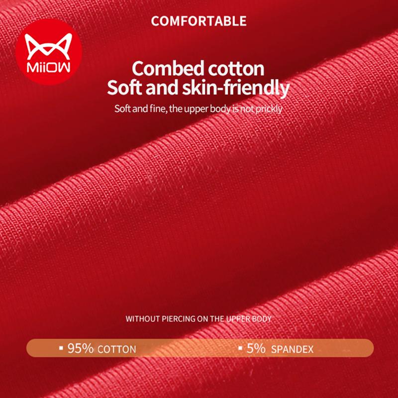 MiiOW, комплект из 5 шт., носки-боксеры из органического хлопка, мужское нижнее белье, боксеры, дышащие мужские трусы, шорты-боксеры, новогодние красные трусы