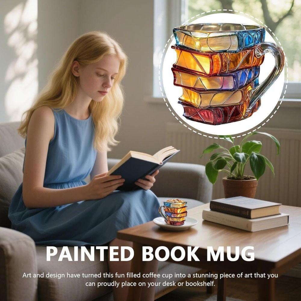 Кружка для кофе 3D стопка книг, объем 11 унций, смола, уникальная кружка для воды, новинка для любителей книг