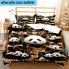 Colorful Panda Love 3pcs Bedding,Including 1pc Duvet Cover And 2pcs Pillowcases Perfect for Christmas,Ideal for Bedroom, Dormitory