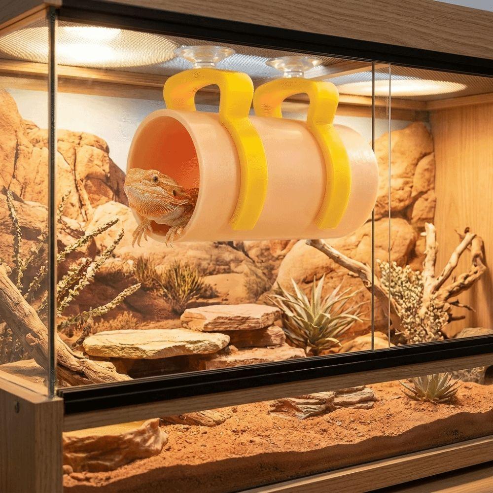 with Suction Cup Reptile Shelter Realistic Hidden Cave Shelter Aquarium Decoration
