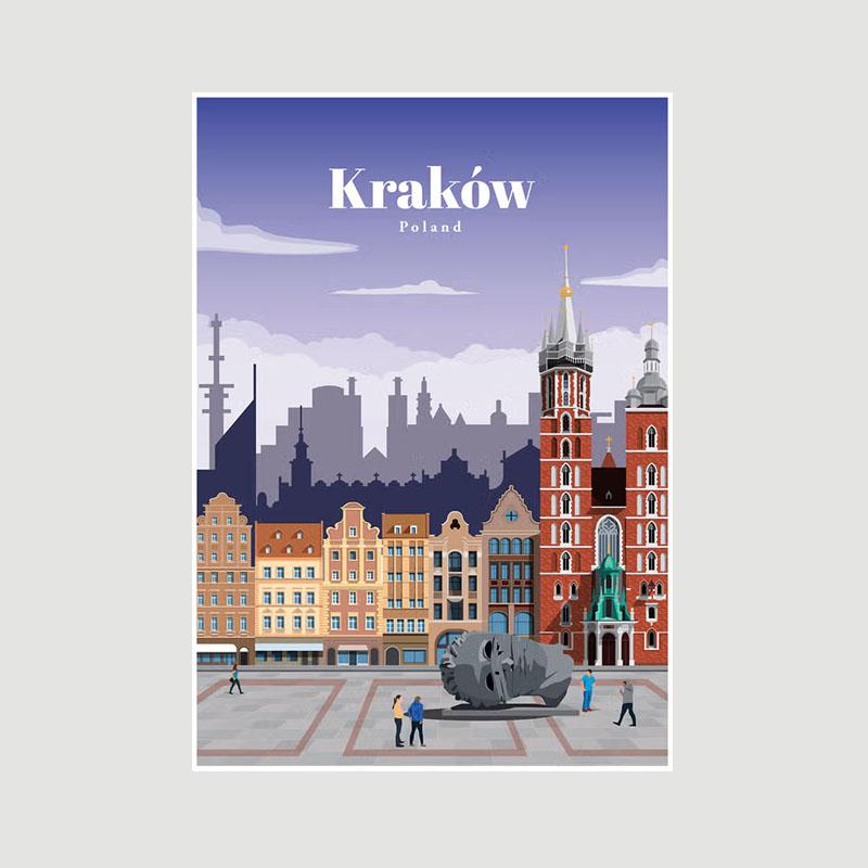 White Paper Cartoon City Landscape Poster Mural London Paris Travel Cities Prints Bedroom Decoration Painting Funny Abstract Wall Art Decor