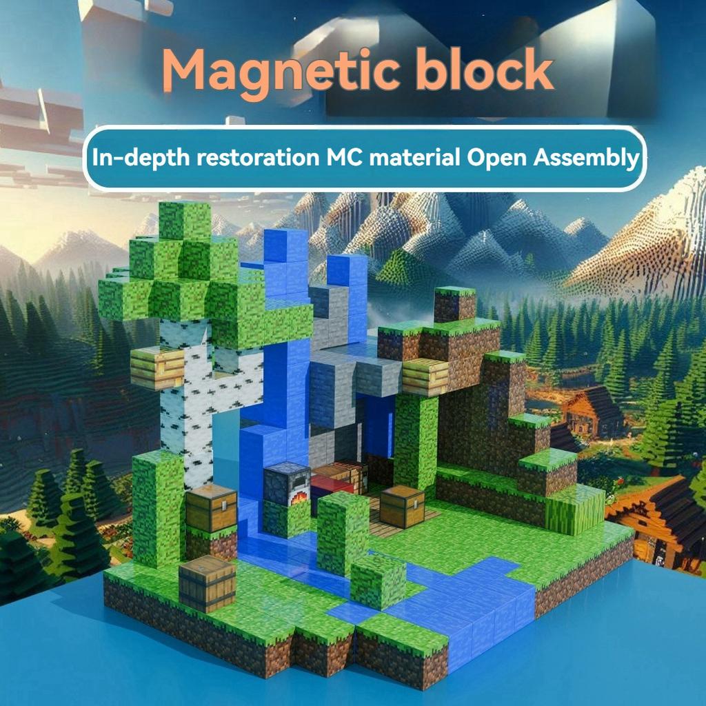 Magnetic Mine World Cube Building Blocks Magnet Word Set for Boys Girls Age 3+ DIY Model  Kids  Puzzle Assembly Toys Gifts