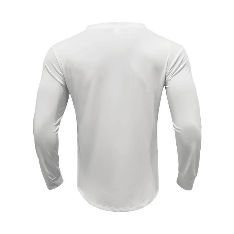 Men's Spring and Autumn Models Solid Colour Men's T-shirt Long-sleeved Casual Bottoming Slim Button V-neck Tops