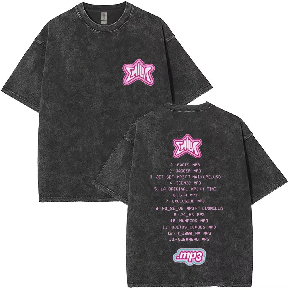 Emilia Mernes MP Tour Tshirts Men Women Fashion Washed Vintage T Shirts Short Sleeve Male Cotton Oversized T Shirt Streetwears