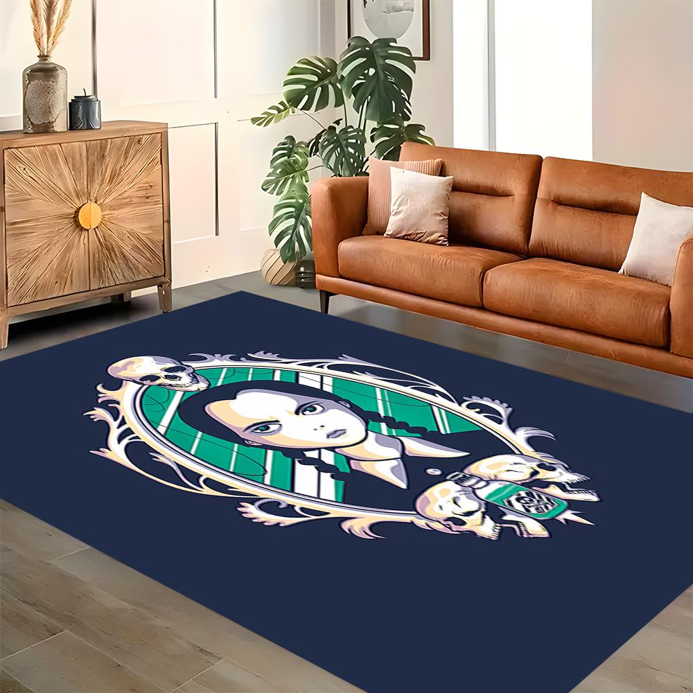 Gothic Spider Web Portrait rug for living rooms, bedrooms, home décor, and as gifts.