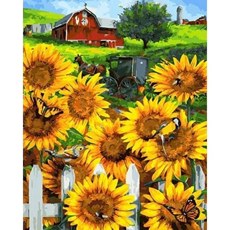 5D DIY Diamond Painting Sunflower Vase Diamond Mosaic Embroidery Flower Needlework Personalized Gift Decoration Home