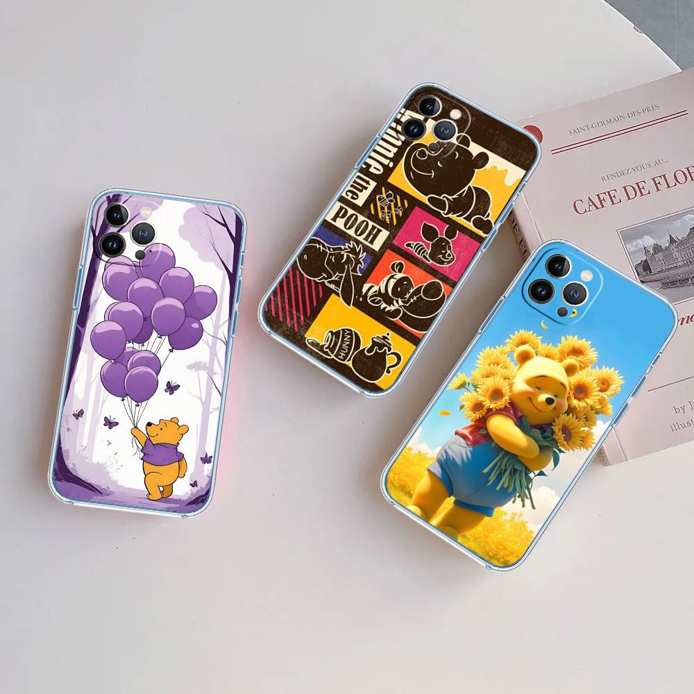 CJ104 Winnie the Pooh Soft Shell Transparent Phone Case for Samsung Galaxy A04 A04S A14 A23 A34 A54 M23 M33 M52 M53